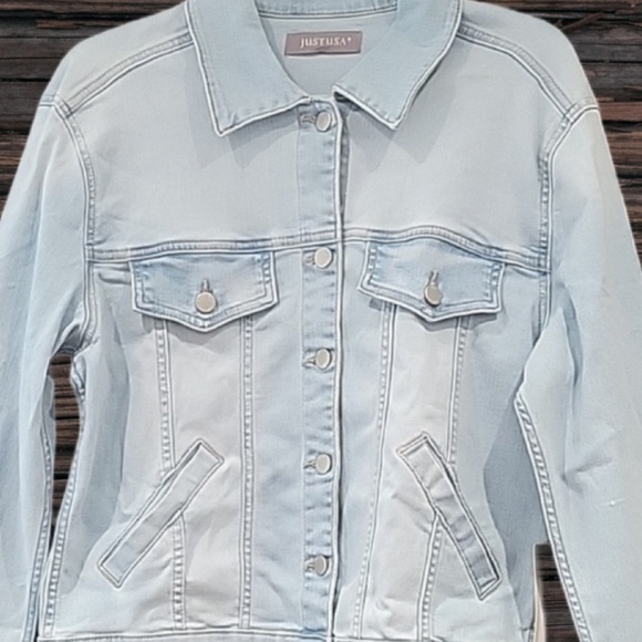 Just USA Slant Pocket Denim Jean Jacket Stitch Fix NWT Size XL - Picture 3 of 7